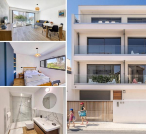 SOUTH-OF-FRANCE T2 neuf haut de gamme, climatisé, parking gratuit, 2eme ligne balcon
